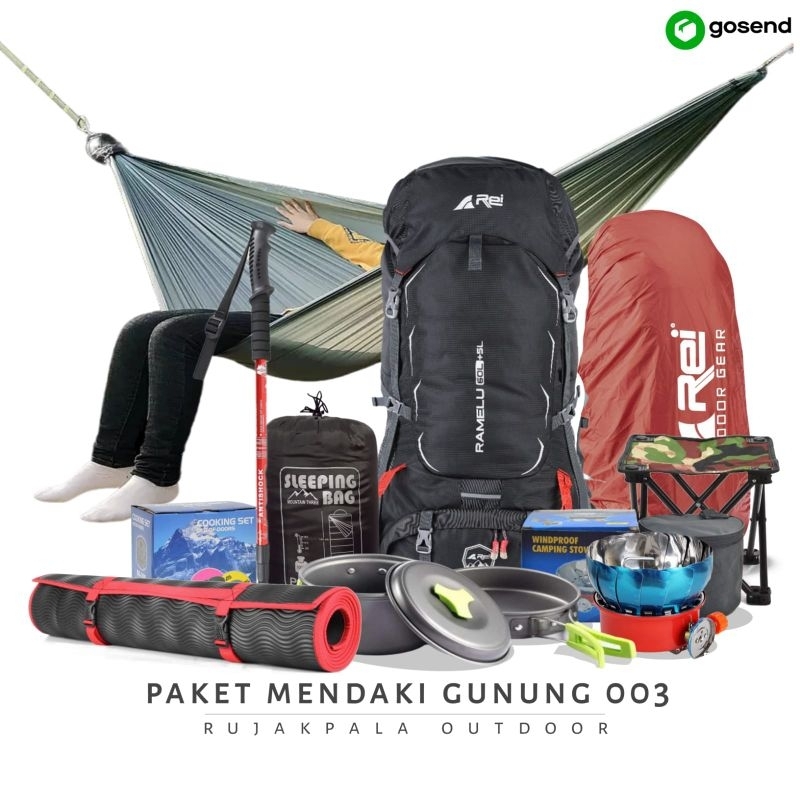 Jual Paket Mendaki Murah Carrier Arei Outdoorgear Ramelu L Tas