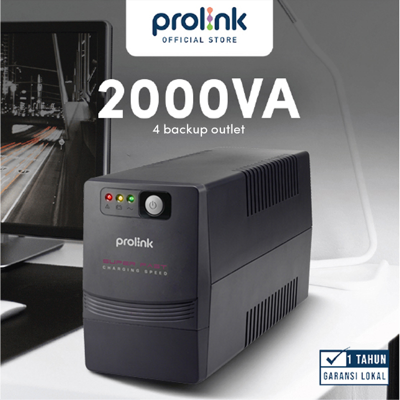 Jual Prolink 2000VA Line Interactive UPS Super Fast Charging L USB Port