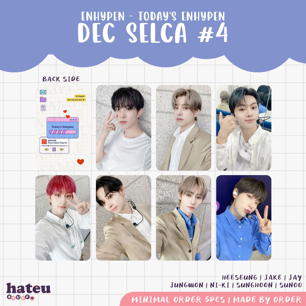 Jual Enhypen Unofficial Photocard Today S Enhypen Selca Desember