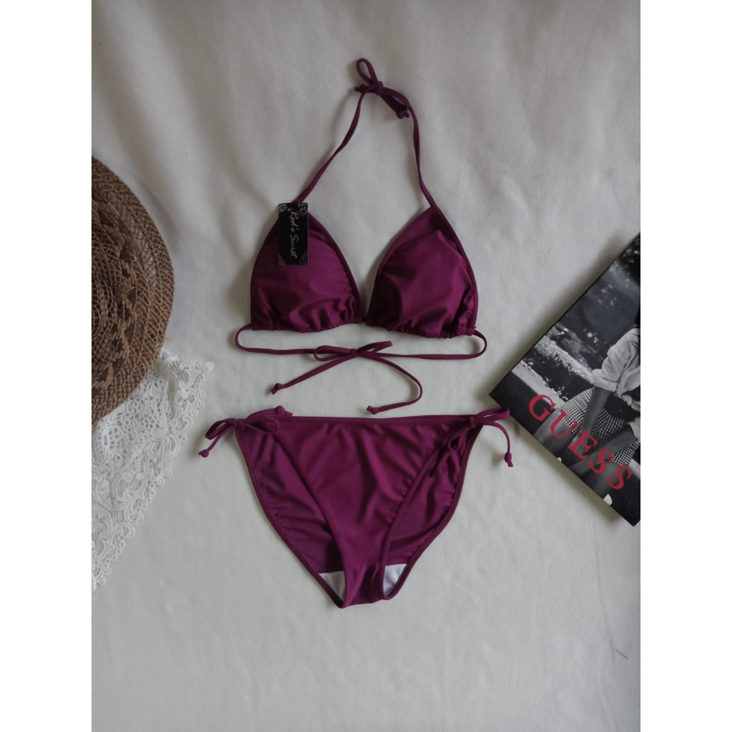 Jual Bk R Warna Marun Bikini Pantai Segitiga With Foam Shopee