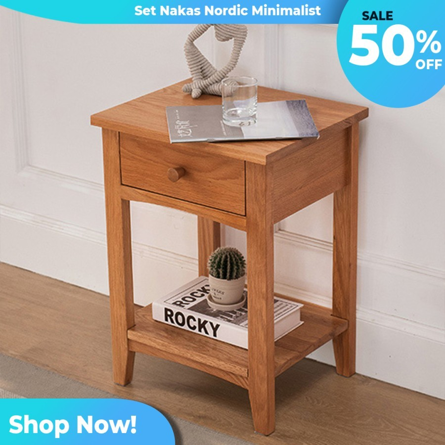 Jual Design Furniture Meja Nakas Night Stand Minimalis Modern Kayu