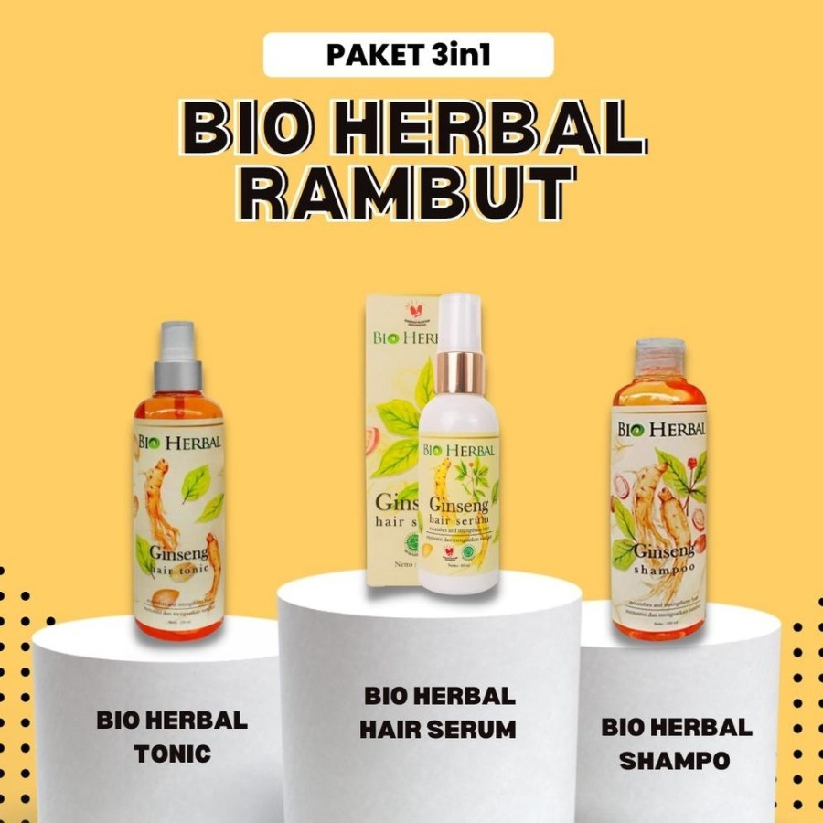 Jual Paket 3in1 BIO HERBAL GINSENG Shampo Hair Tonic Serum