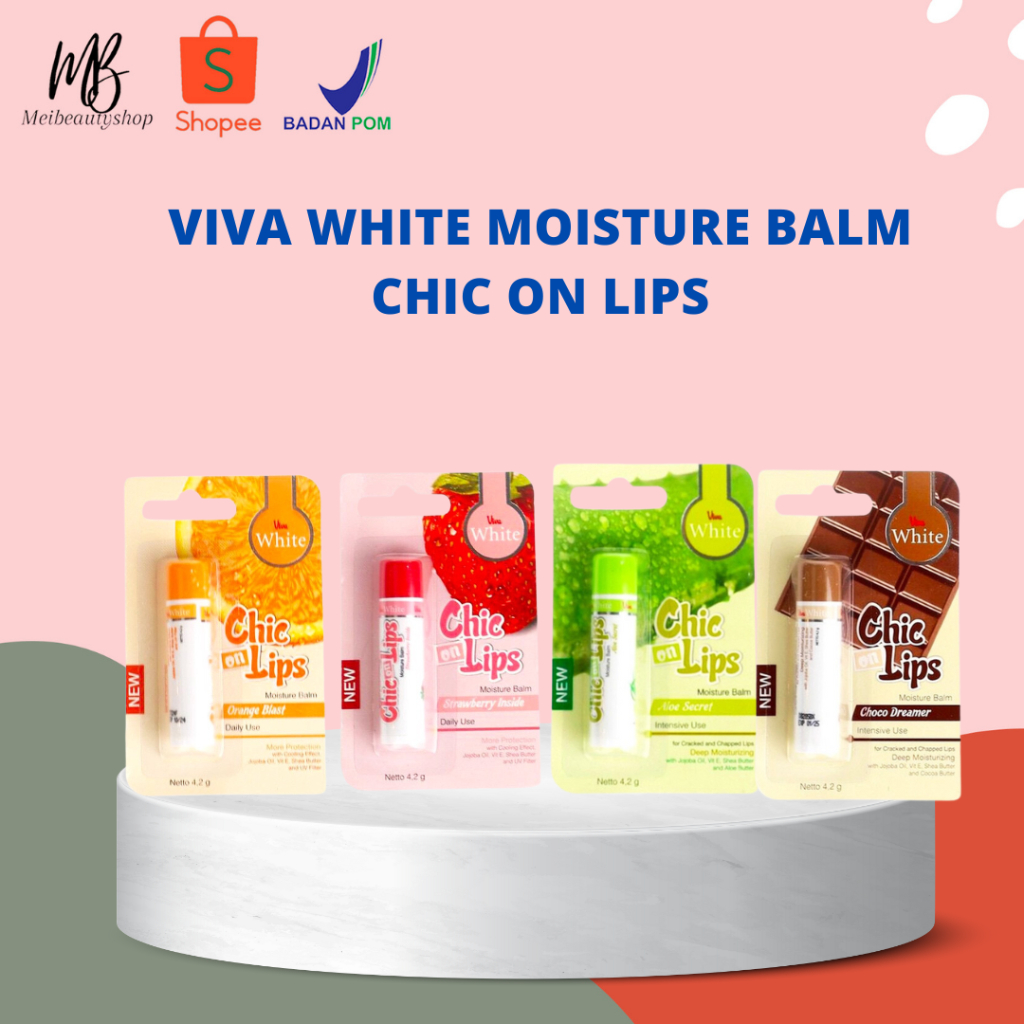 Jual Viva White Moisture Balm Chic On Lips Tersedia 4 Varian Rasa