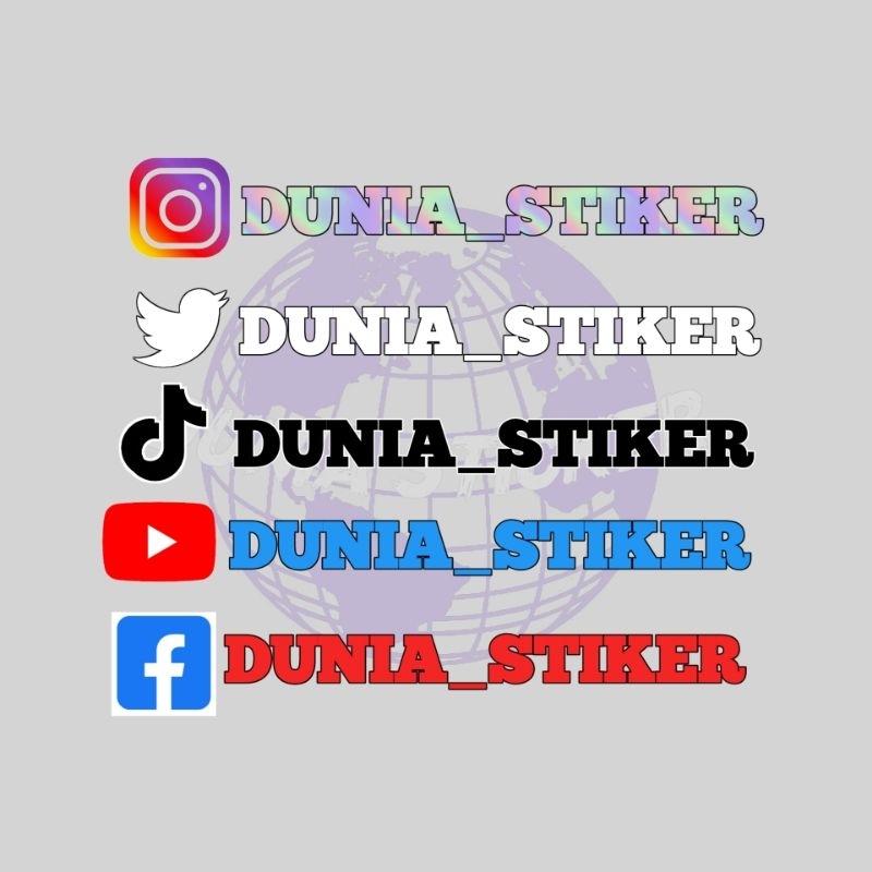 Jual Stiker Cutting Sosial Media Sticker Custom Nama Sosial Media Murah