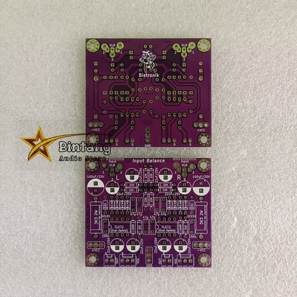 Jual PCB Input Balance INBAL Stereo Dobel Layer FR4 Fiberglass