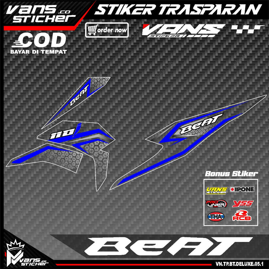 Jual Stiker Striping Trasparan Beat Deluxe Sitiker Decal Variasi Honda