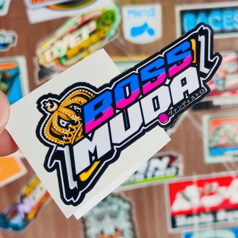 Jual Stiker BOS MUDA GLOSSY BARU CUTTING Shopee Indonesia