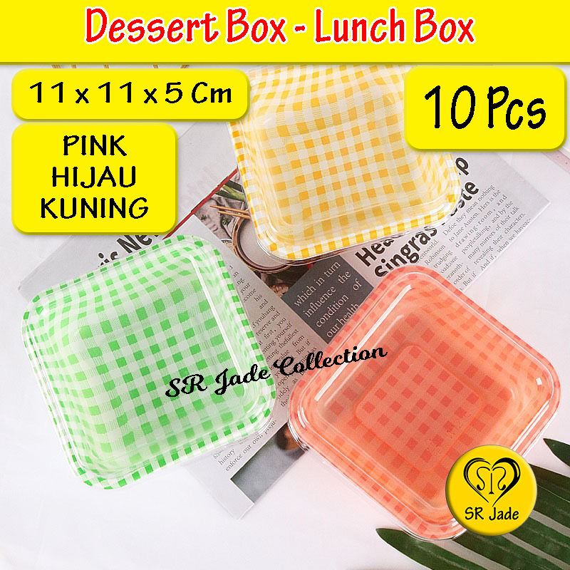 Jual 10 Pcs Korean Dessert Box Warna Cake Kotak Box Bento Cake Lunch