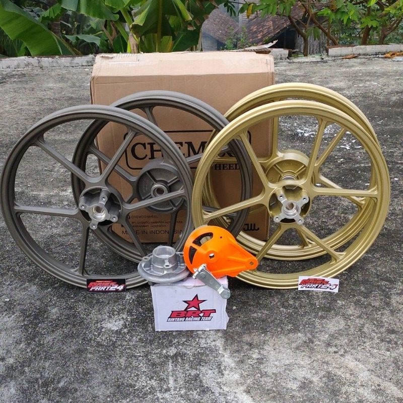 Jual Velg Brt Gold Velg BRT Jupiter Gold Dan Titanium Silver Set