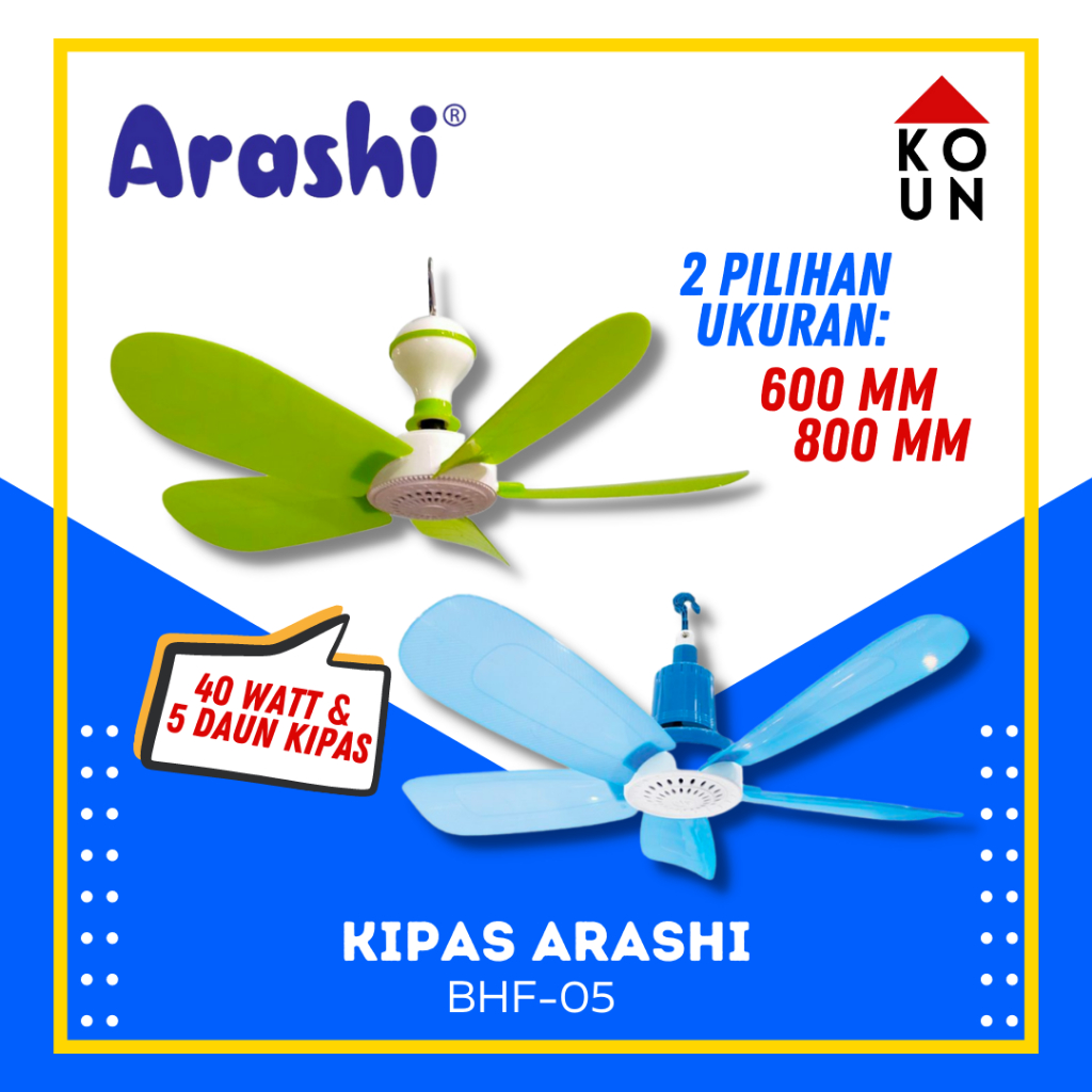 Jual Cod Ready Arashi Kipas Angin Gantung Ar Helifan