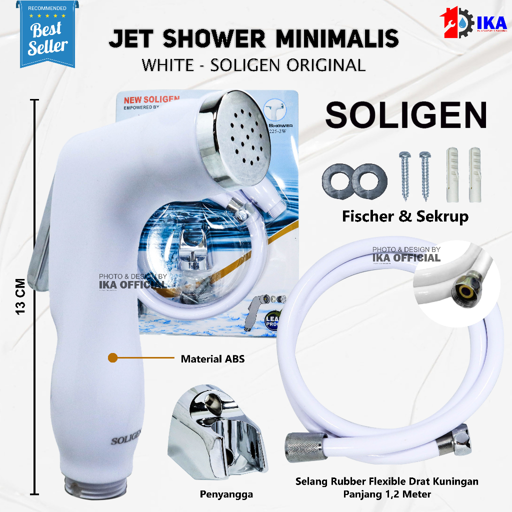 Jual Jet Shower Soligen Set Kepala Washer Toilet Cebok Chrome Selang