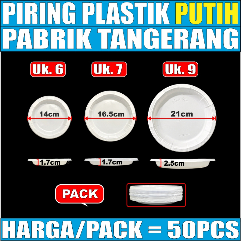 Jual Piring Plastik Putih P Uk Kecil Piring P Uk Sedang