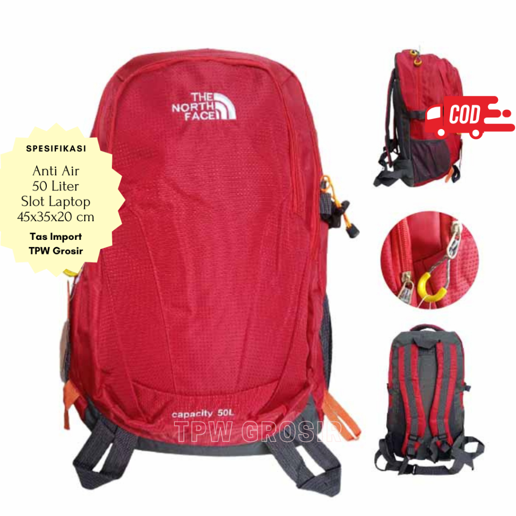 Jual Tas Gunung Carrier Travel Ransel Camping Liter Keril Tnf The