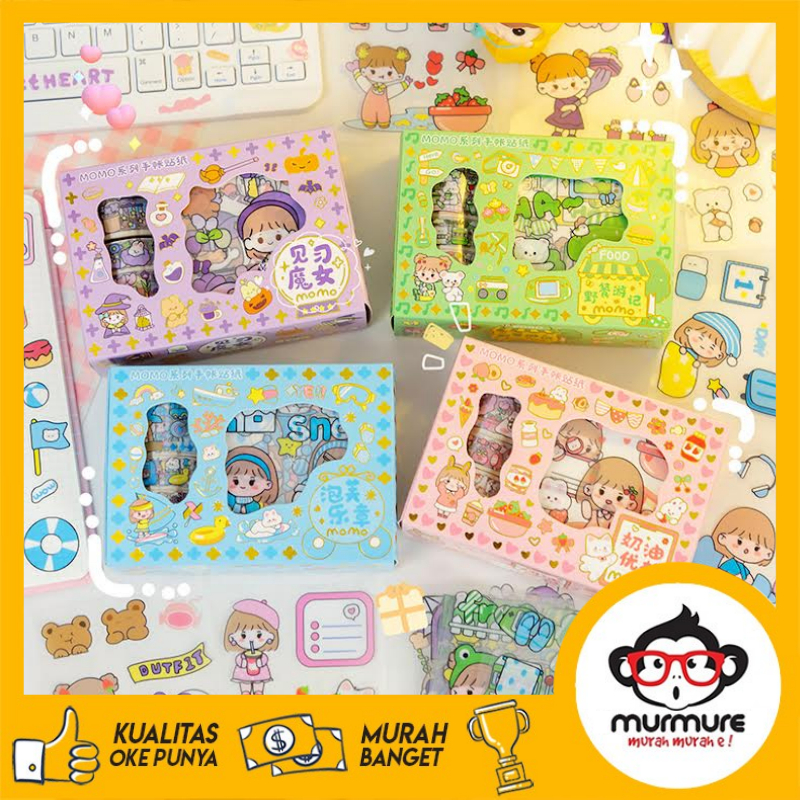 Jual Murmure I Stiker Momo Kartun Korea Lucu Set Roll Washi Tape