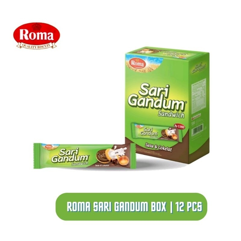 Jual Perbox Isi Roma Sari Gandum Sandwich Gr Susu Coklat