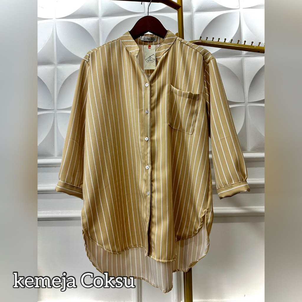 Jual Setelan Wanita Kekinian Motif Pelangi Oneset Eisya Salur Lurik