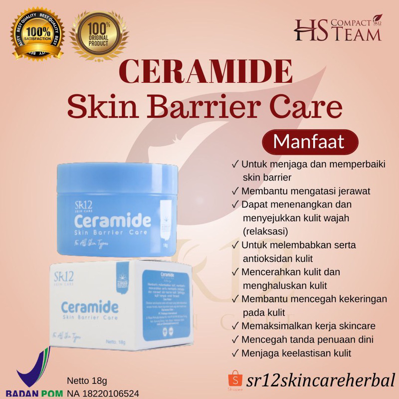 Jual SR12 MOISTURIZER TERBAIK CERAMIDE SKIN BARRIER CARE 18 GRAM