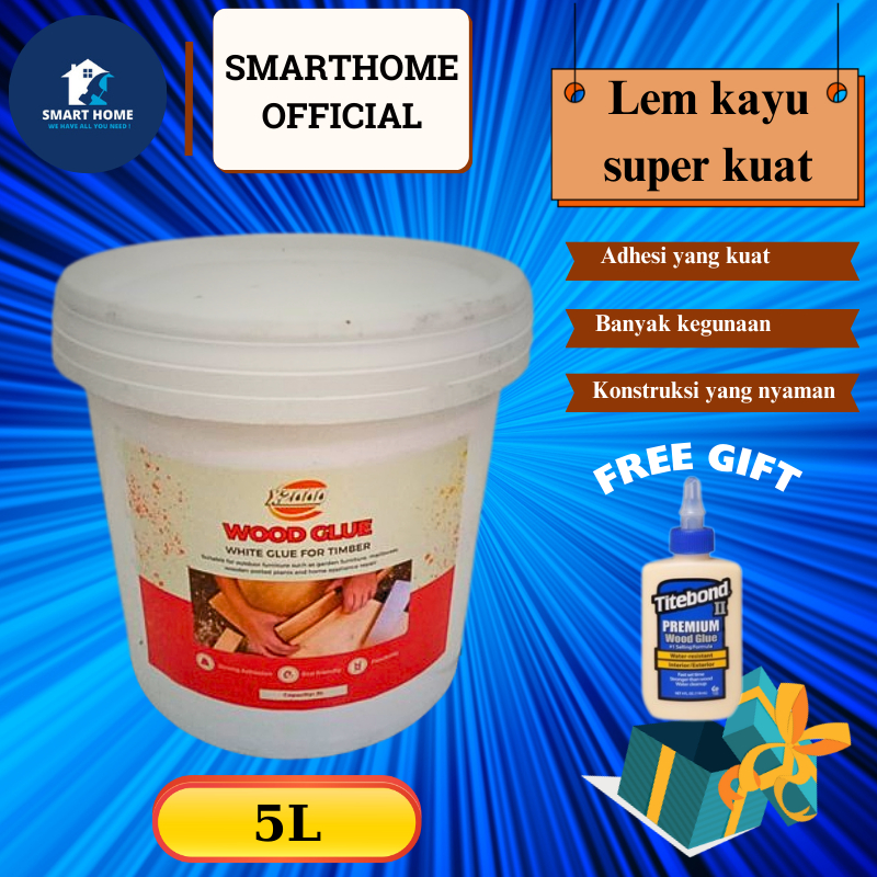 Jual Lem Kayu Lem Super Lem Kayu Lateks Putih X2000 Kapasitas 5 Liter