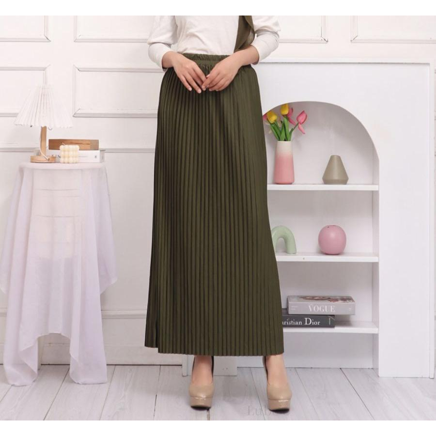 Jual Ahlami Soona Skirt Rok Span Plisket Rok Span Panjang Rok Plisket