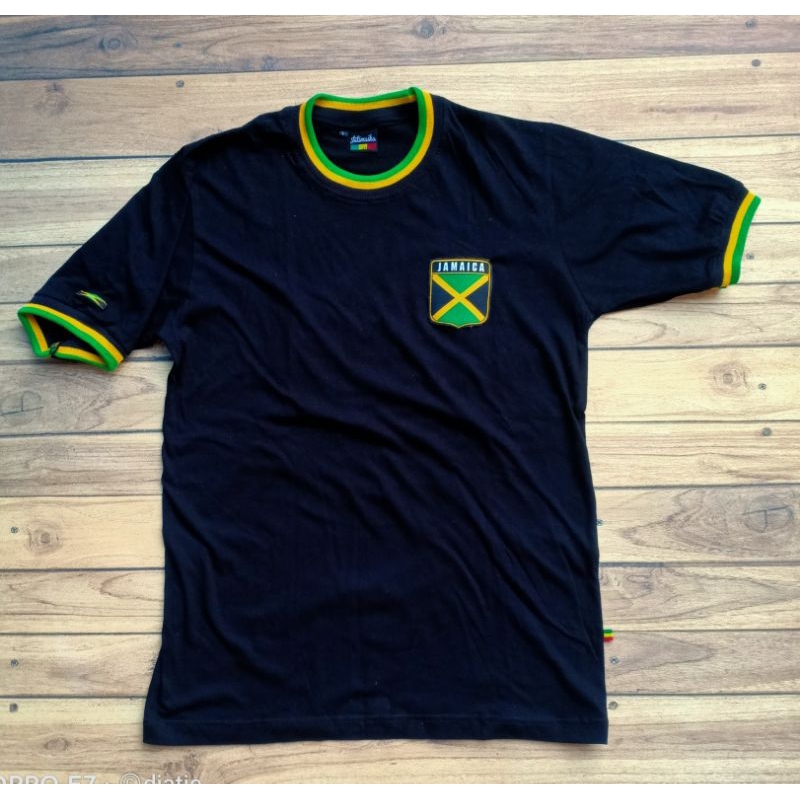 Jual Jatimaika Kaos Jamaika Tshirt Pacth Bordir Jamaica Baju Reggae Bob