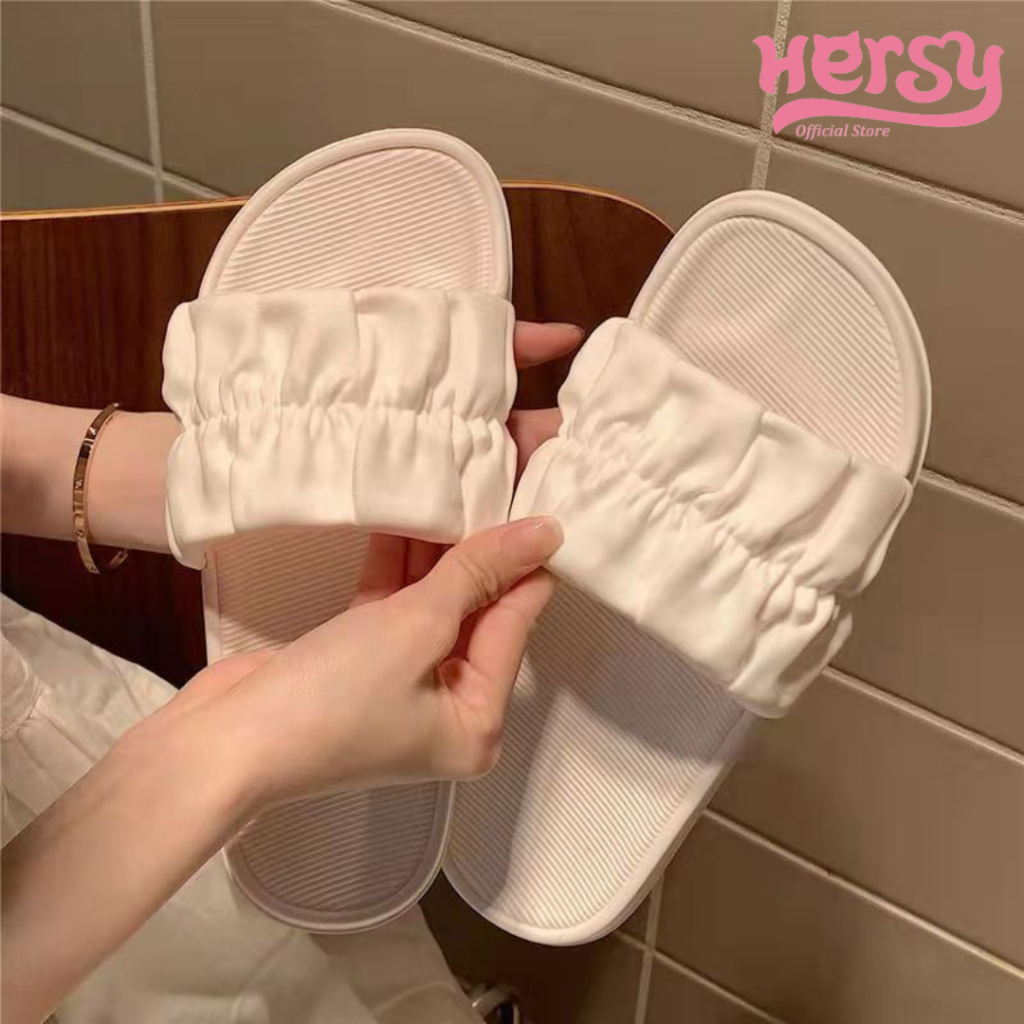 Jual HERSY OFFICIALSTORE Sandal Slop Wanita Karet Jelly Korea Motif