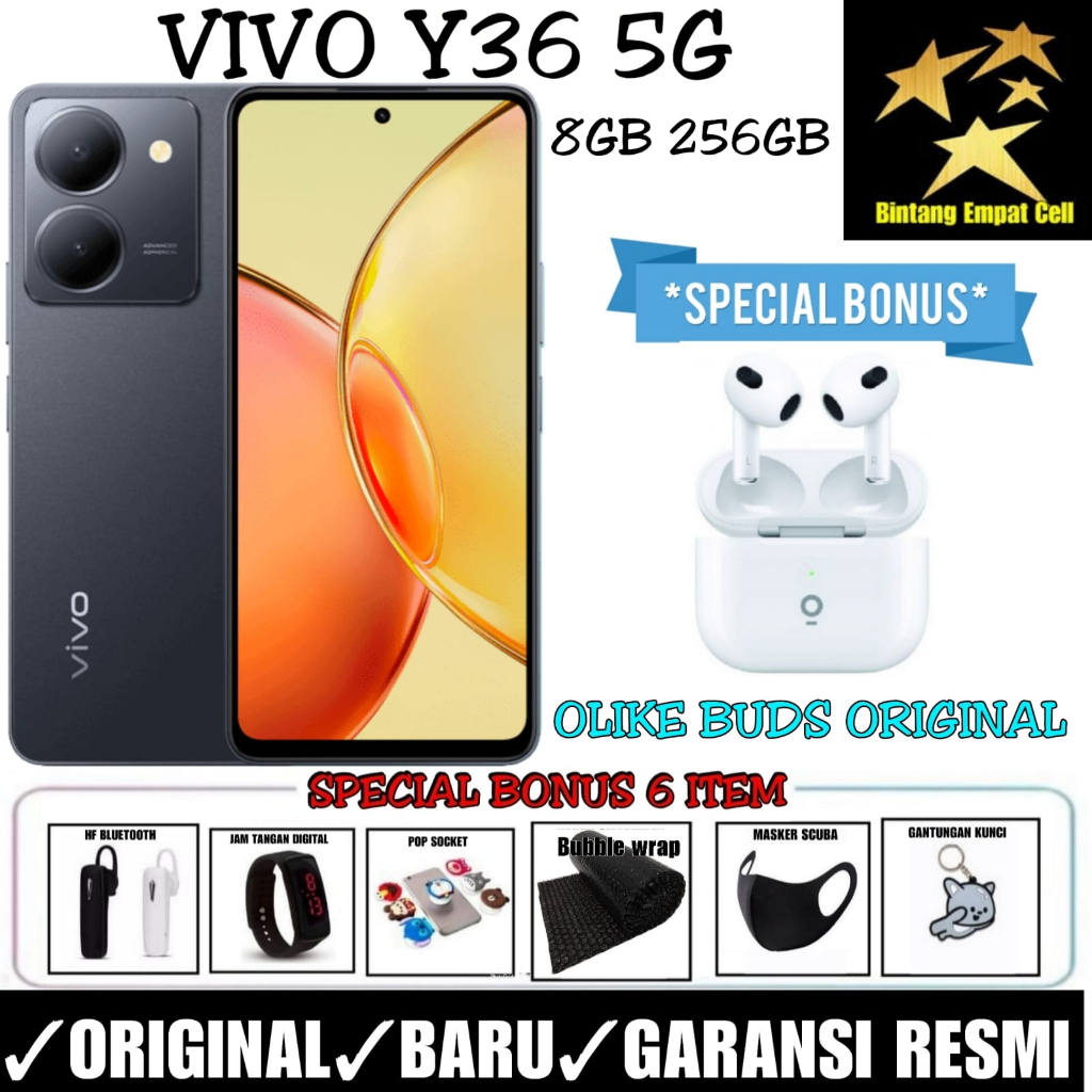 Jual VIVO Y36 5G 4G NFC 8 256 EXTENDED RAM 8GB TOTAL RAM 16GB