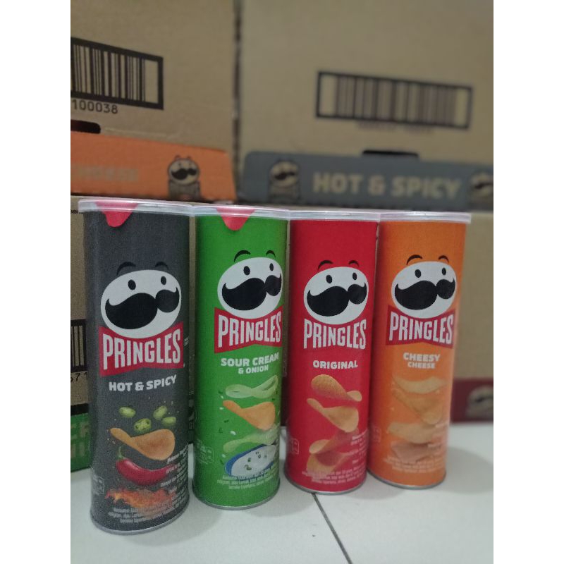 Jual Pringles Potato Crips Sour Cream Onion Cheese Original Hot