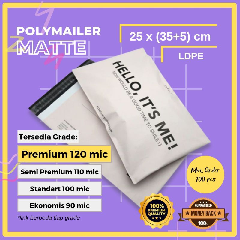 Jual Polymailer X Premium Matte Mic Custom Sablon Shopee