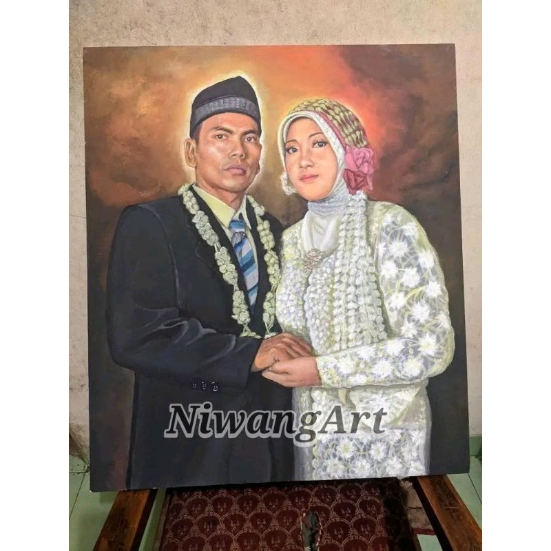 Jual Lukisan Kanvas Wajah Realis Ukuran 50x70cm Acrilyc On Canvas