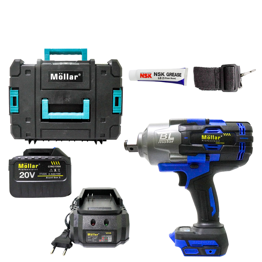 Jual MOLLAR CIW21500 Mesin Buka Baut Baterai 20V Bor Cordless Impact