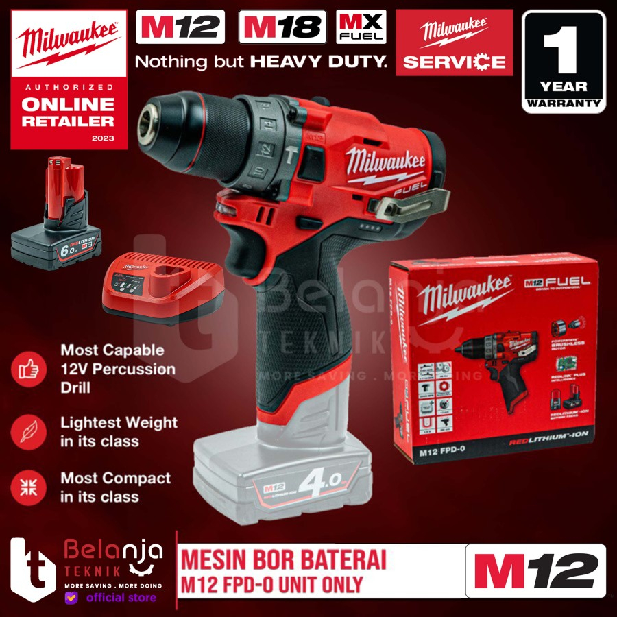 Jual Milwaukee Bor Baterai M Fpd Cordless Impact Drill Set V Ah