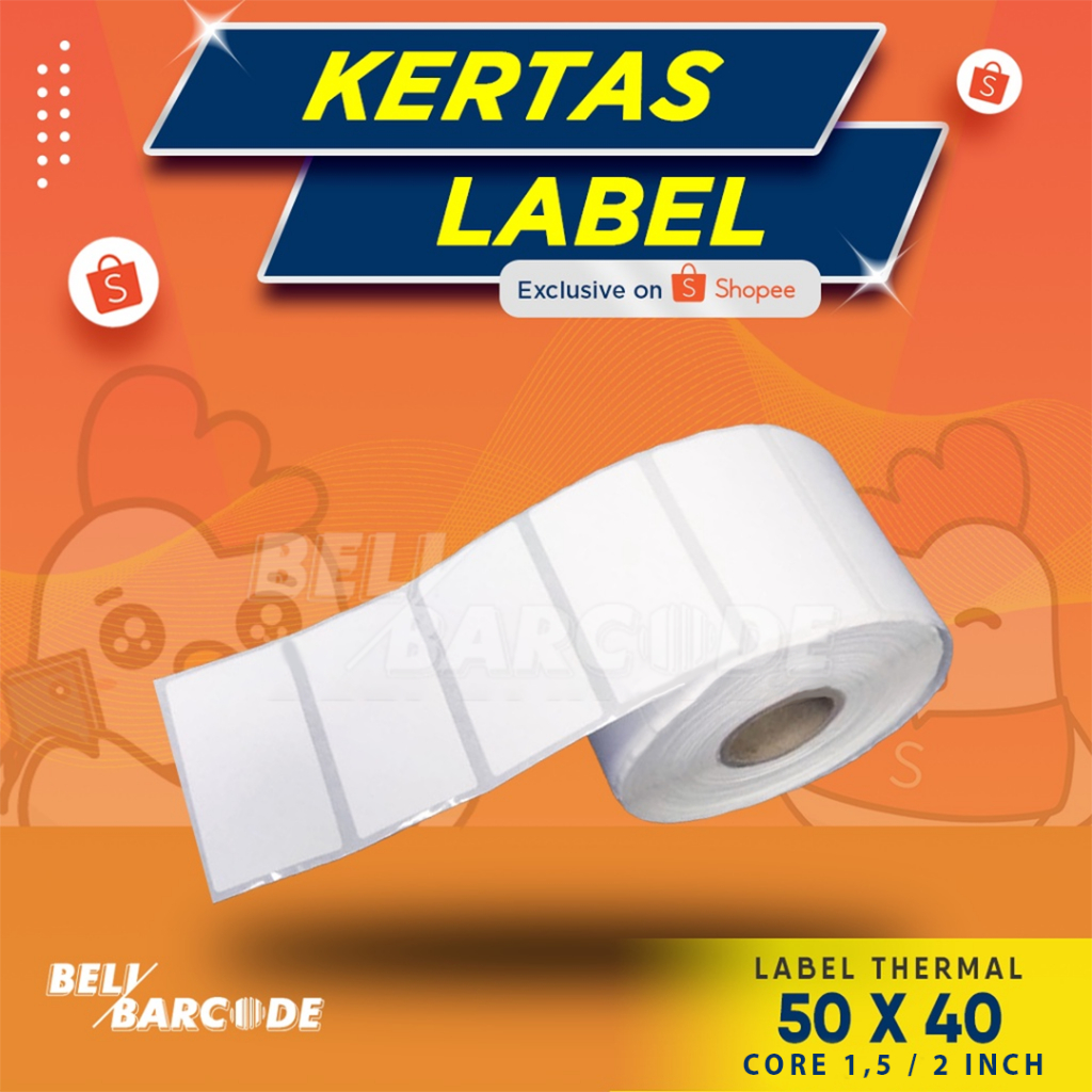 Jual Stiker Label Timbangan 50x40mm Thermal 1 Line Isi 450 Pcs Shopee