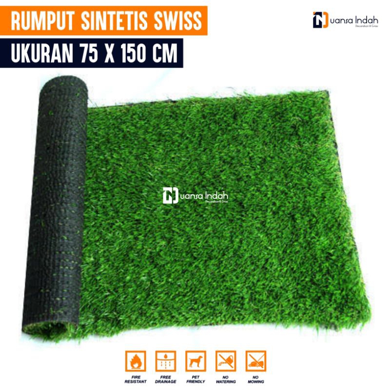 Jual RUMPUT SINTETIS SWISS STANDAR UKURAN 75x150 CM Shopee Indonesia