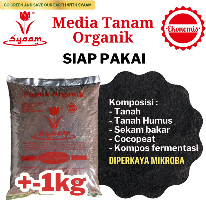 Jual Syaam Media Tanam Organik Ekonomis SIAP PAKAI 1kg Metan Isi