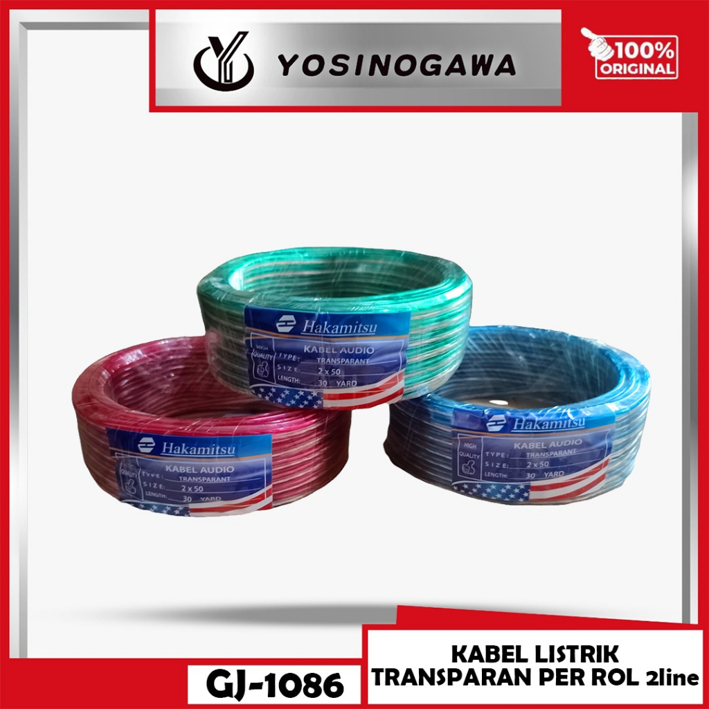 Jual Yosinogawa Kabel Listrik Transparan Warna Warni Serabut Panjang