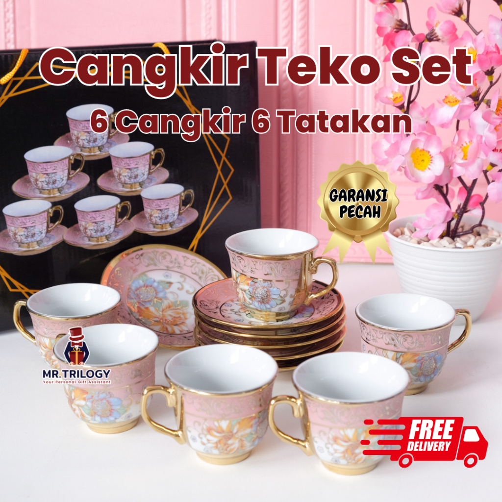 Jual Cangkir Teh Set Keramik Piring Tatakan Kecil Gelas Kopi Gaya Eropa