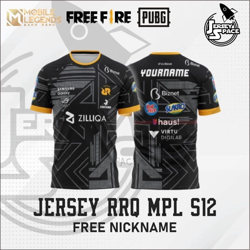 Jual Jersey Baju Kaos RRQ MPL S12 Terbaru Free Nickname Jersey Game