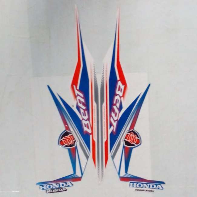 Jual Stiker Striping Honda Beat Cbs Putih Biru Lis Body Standar