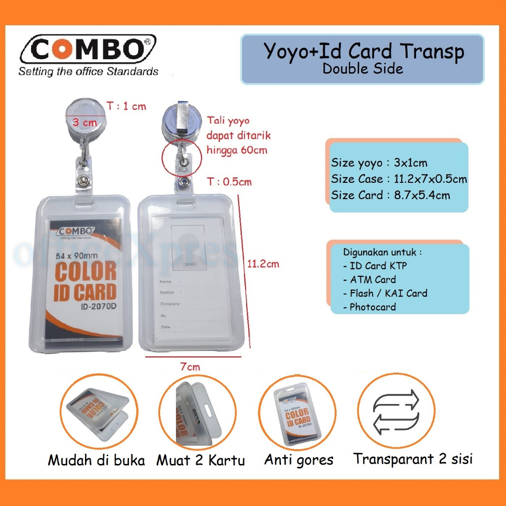 Jual Gantungan ID Card Yoyo Transparan Id Card Set Card Case