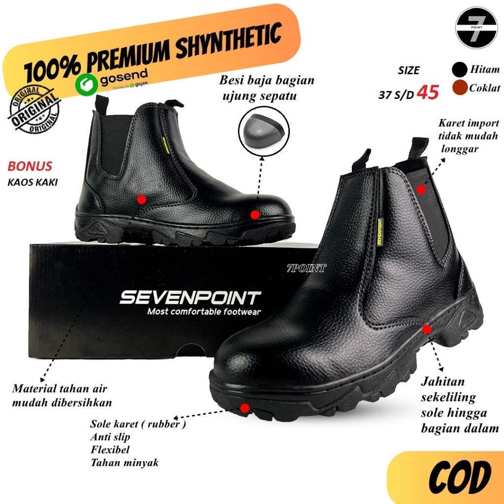 Jual Sepatu Safety Boots Original Pria Wanita Ujung Besi Baja Sefty