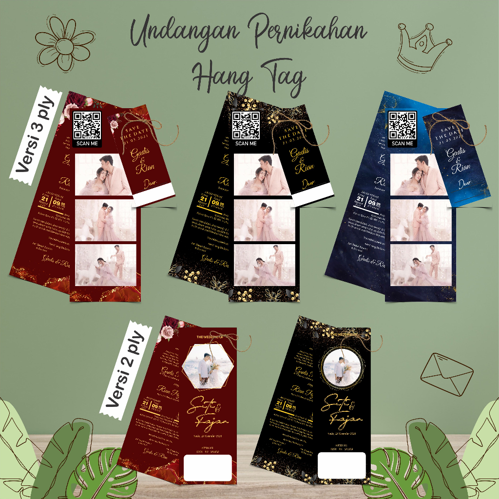 Jual Undangan Pernikahan Hang Tag Murah Elegan Unik Kekinian Murah