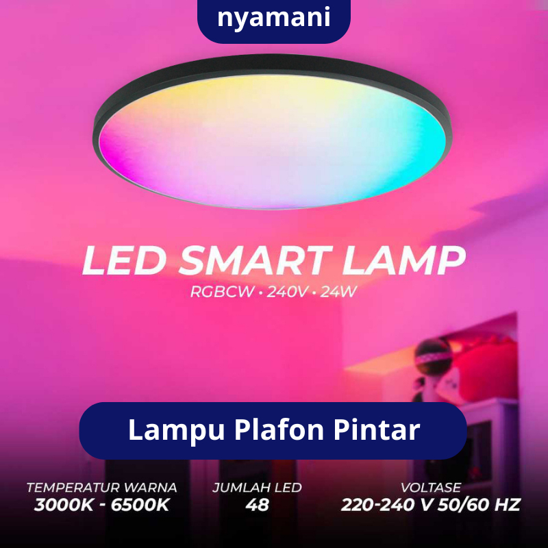 Jual NYAMANI Lampu Plafon Pintar LED Lampu Langit Langit Smart Lamp RGB