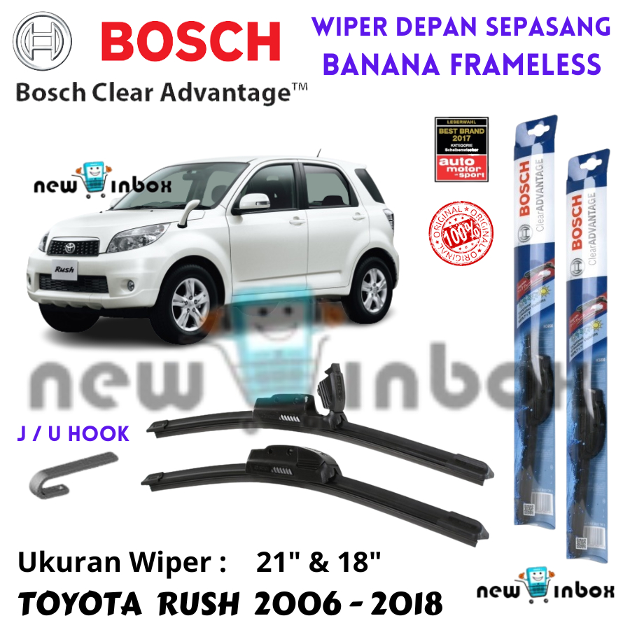 Jual Wiper Depan Mobil TOYOTA RUSH Sepasang Frameless BOSCH CLEAR