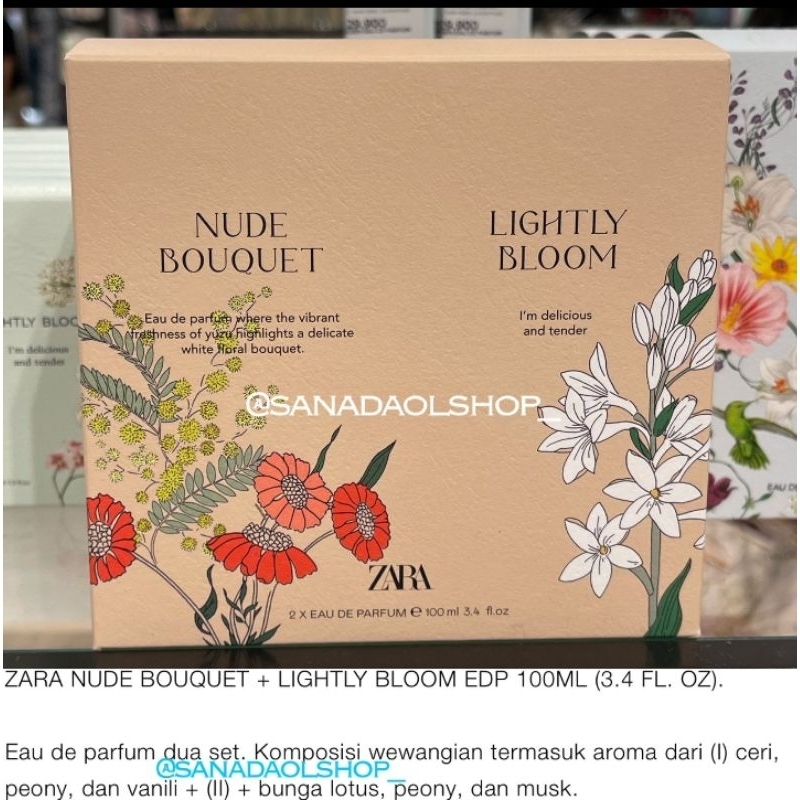 Jual Parfum Zara Edp Isi Ml Nude Bouquet Dan Lightly Bloom Fields