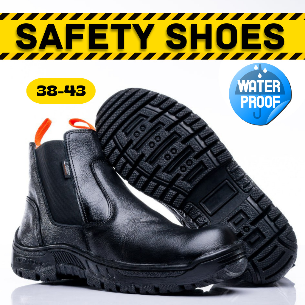 Jual Sepatu Safety Boots Pria Kulit Asli Lavio Viora Ujung Besi Tanpa