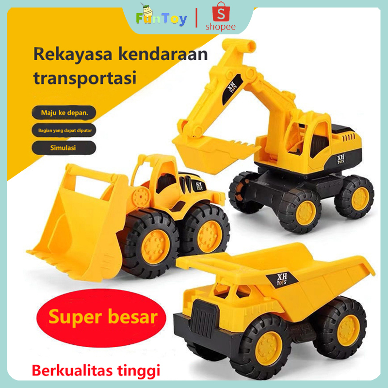 Jual Funtoy Besar Truk Mainan Teknik Dump Truck Truk Mainan Bulldozer