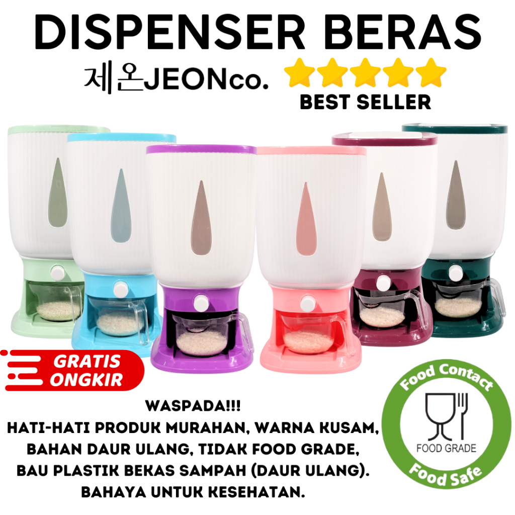 Jual Dispenser Beras Modern 10KG Otomatis Rice Box Food Grade Tempat