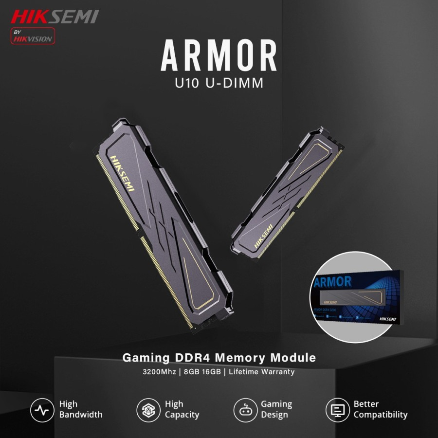 Jual MEMORY HIKSEMI ARMOR U DIMM 8GB 16GB DDR4 3200MHz RAM HIKSEMI