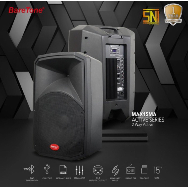 Jual Speaker Aktif Baretone MAX 15 MA Original 15 Inch Active BARETONE