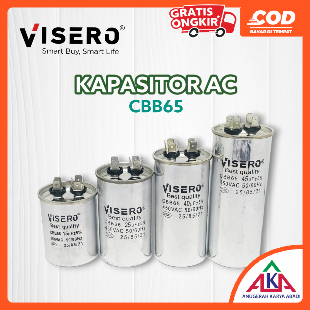 Jual VISERO Capasitor Kapasitor AC 15uF 25uF 40uF 45uF Micro